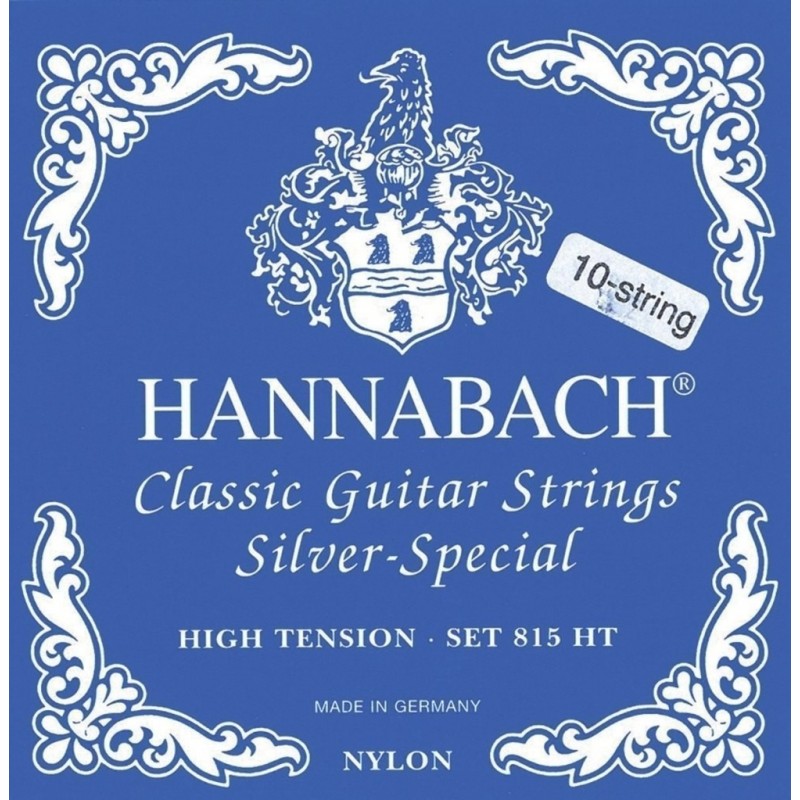 Hannabach 7164892 Struny do gitary klasycznej Serie 815 Dla gitar 8/10 strunowych / High Tension Silver Special